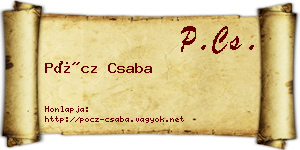 Pöcz Csaba névjegykártya