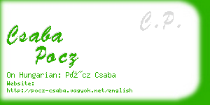 csaba pocz business card